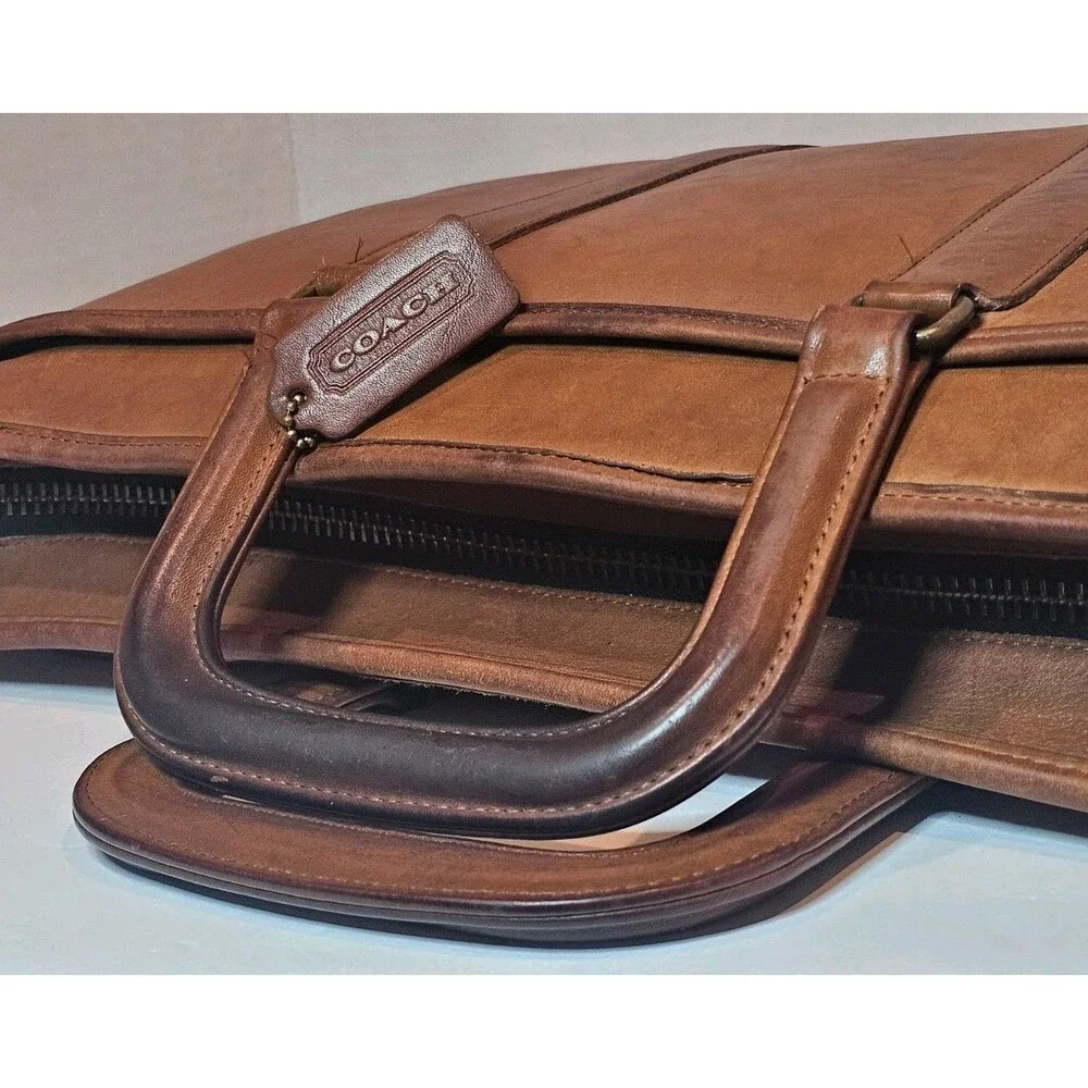 ​Vintage Coach Metropolitan Leather Briefcase 5090 British Tan USA Laptop Bag